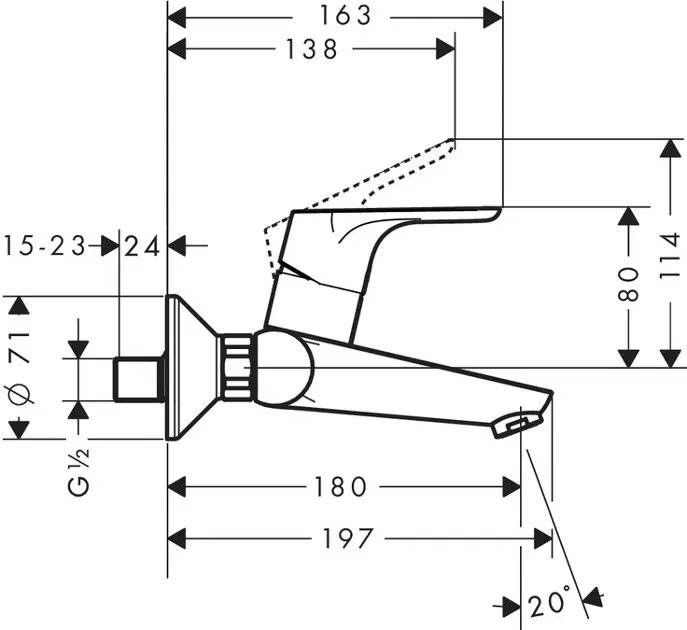 Hansgrohe - Focus - Mosdó csaptelep - 31923000 – 2. kép