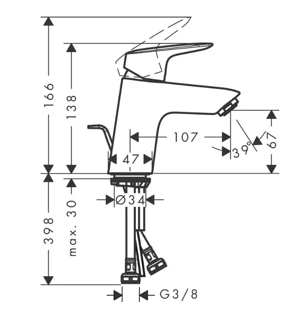 Hansgrohe - Logis - Mosdó csaptelep - 71070670 – 2. kép