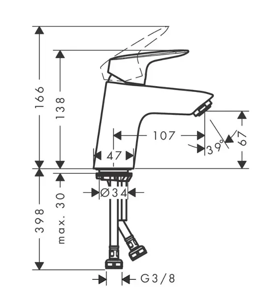 Hansgrohe - Logis - Mosdó csaptelep - 71071670 – 2. kép