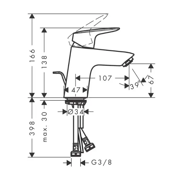 Hansgrohe - Logis - Mosdó csaptelep - 71072670 – 2. kép