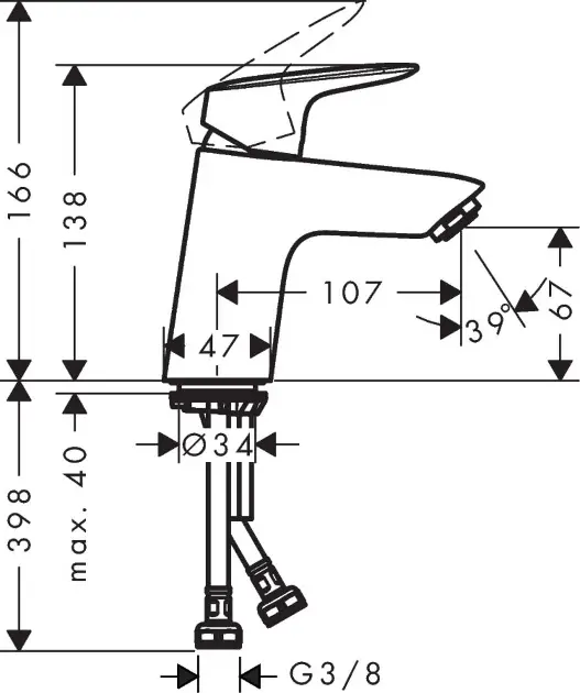 Hansgrohe - Logis - Mosdó csaptelep - 71073000 – 2. kép