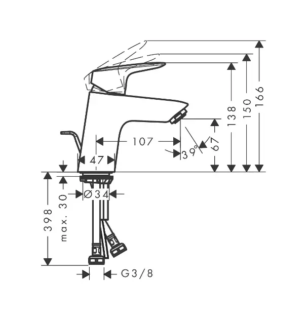 Hansgrohe - Logis - Mosdó csaptelep - 71075000 – 2. kép