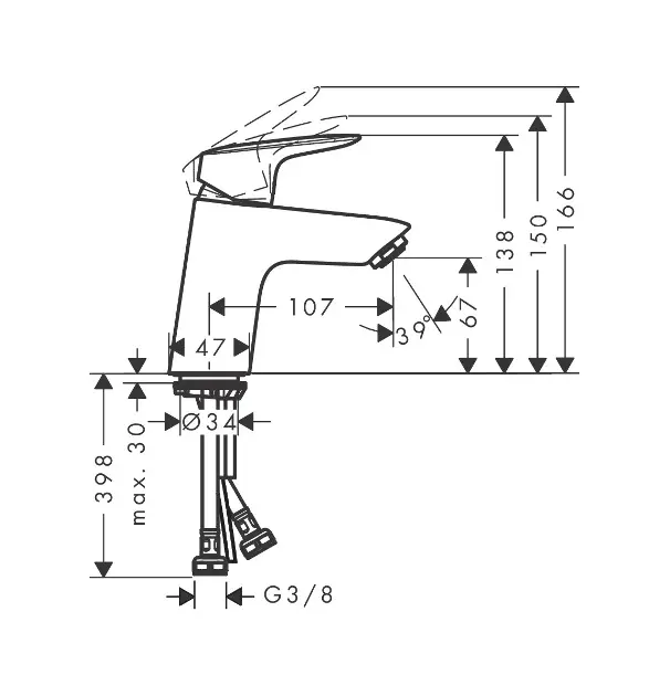 Hansgrohe - Logis - Mosdó csaptelep - 71076000 – 2. kép