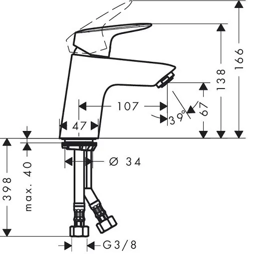 Hansgrohe - Logis - Mosdó csaptelep - 71077000 – 2. kép