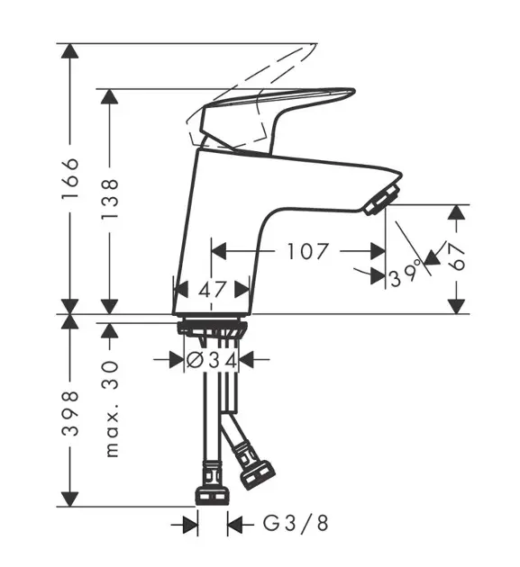 Hansgrohe - Logis - Mosdó csaptelep - 71077670 – 2. kép