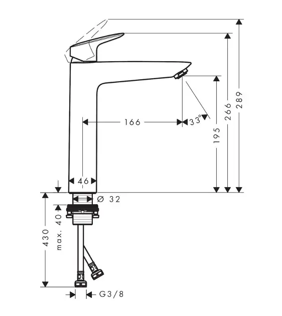 Hansgrohe - Logis - Mosdó csaptelep - 71091670 – 2. kép