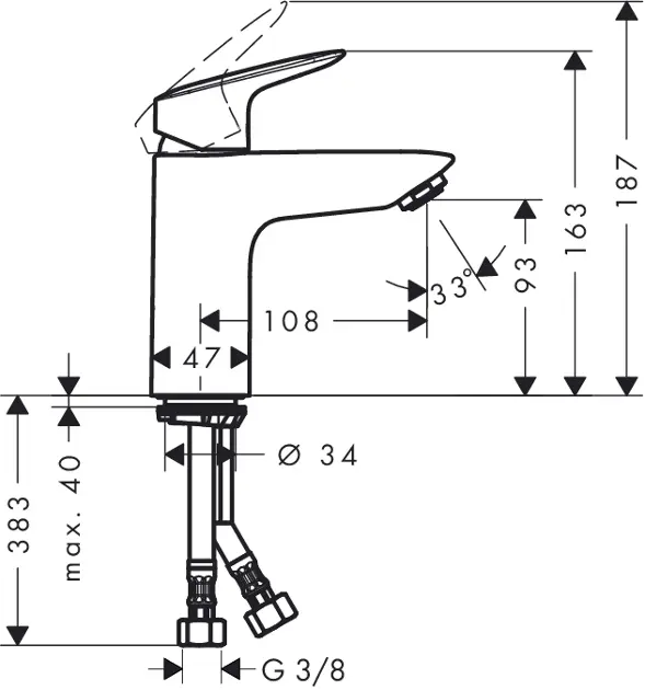 Hansgrohe - Logis - Mosdó csaptelep - 71107000 – 2. kép