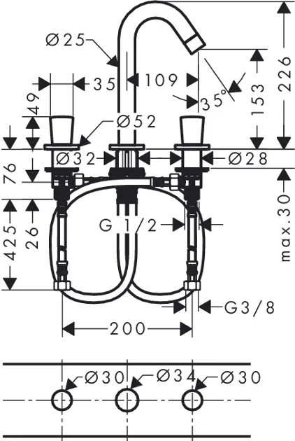 Hansgrohe - Logis - Mosdó csaptelep - 71133000 – 2. kép