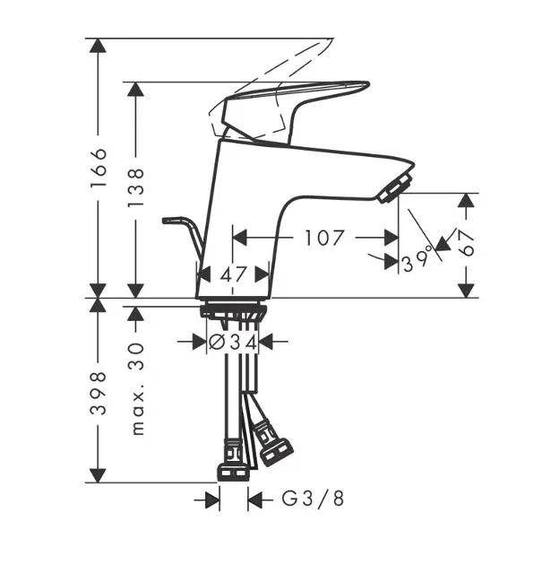 Hansgrohe - Logis - Mosdó csaptelep - 71170670 – 2. kép