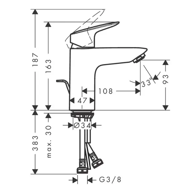 Hansgrohe - Logis - Mosdó csaptelep - 71171670 – 2. kép