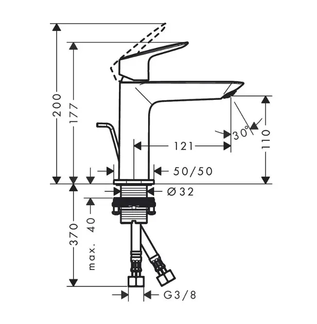 Hansgrohe - Logis - Mosdó csaptelep - 71251670 – 2. kép