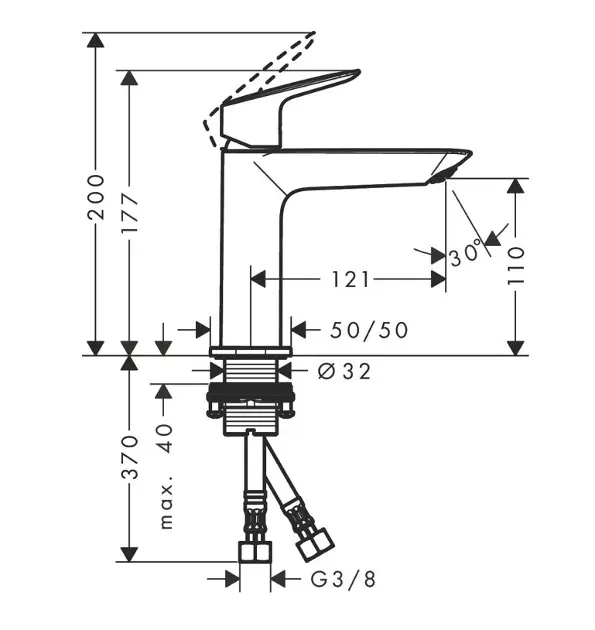 Hansgrohe - Logis - Mosdó csaptelep - 71252670 – 2. kép