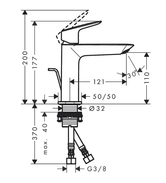 Hansgrohe - Logis - Mosdó csaptelep - 71254670 – 2. kép