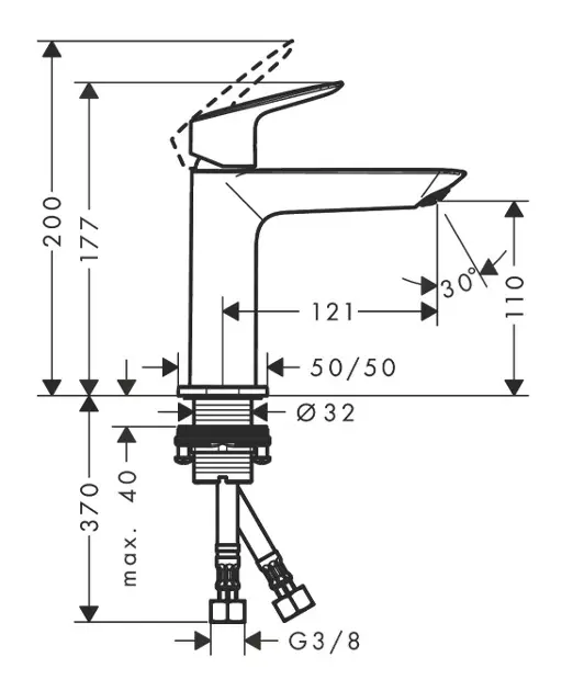 Hansgrohe - Logis - Mosdó csaptelep - 71255000 – 2. kép