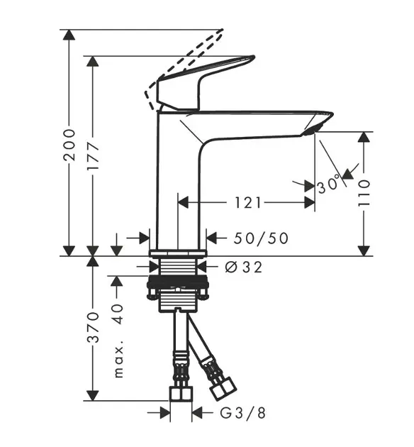 Hansgrohe - Logis - Mosdó csaptelep - 71255670 – 2. kép
