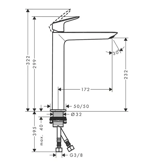 Hansgrohe - Logis - Mosdó csaptelep - 71258670 – 2. kép