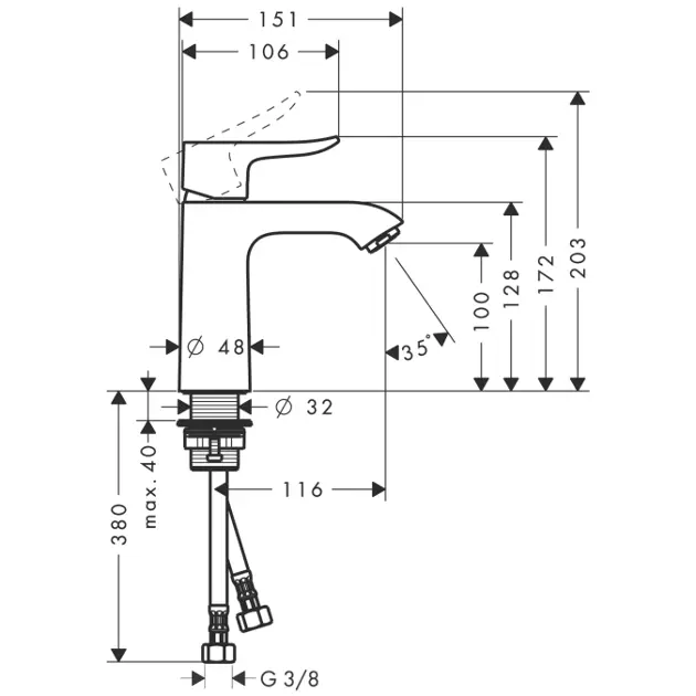 Hansgrohe - Metris - Mosdó csaptelep - 31204000 – 2. kép