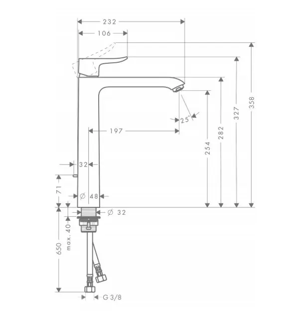Hansgrohe - Metris New - Mosdó csaptelep - 31082000 – 2. kép