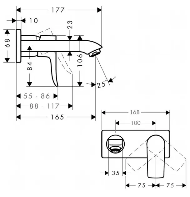 Hansgrohe - Metris New - Mosdó csaptelep - 31085000 – 2. kép