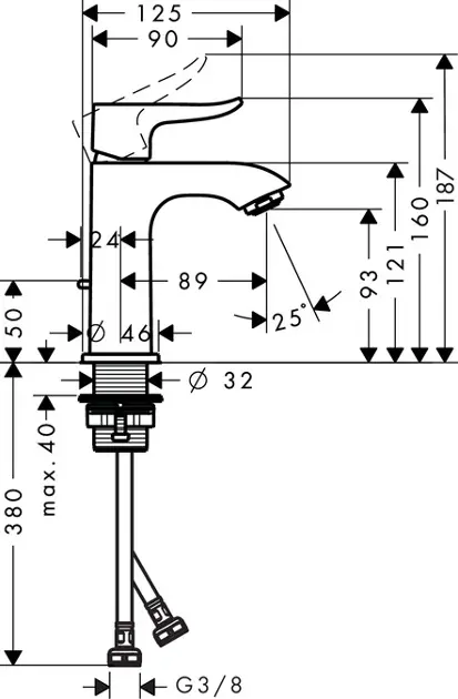 Hansgrohe - Metris New - Mosdó csaptelep - 31088000 – 2. kép