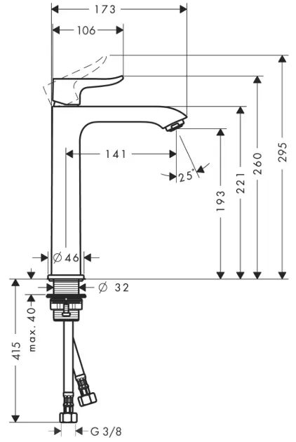 Hansgrohe - Metris New - Mosdó csaptelep - 31185000 – 2. kép