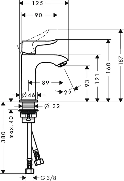 Hansgrohe - Metris New - Mosdó csaptelep - 31186000 – 2. kép