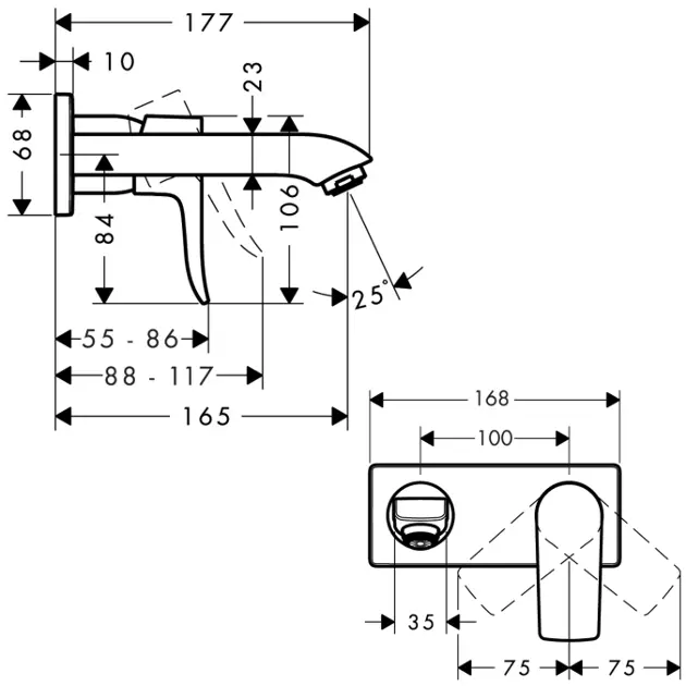 Hansgrohe - Metris New - Mosdó csaptelep - 31251000 – 2. kép