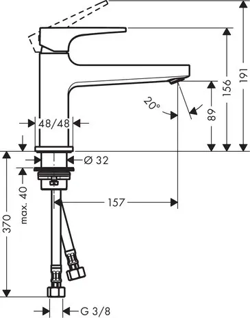 Hansgrohe - Metropol - Mosdó csaptelep - 32502000 – 2. kép