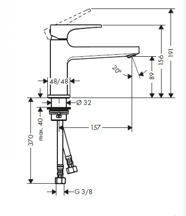 Hansgrohe - Metropol - Mosdó csaptelep - 32503000 – 2. kép