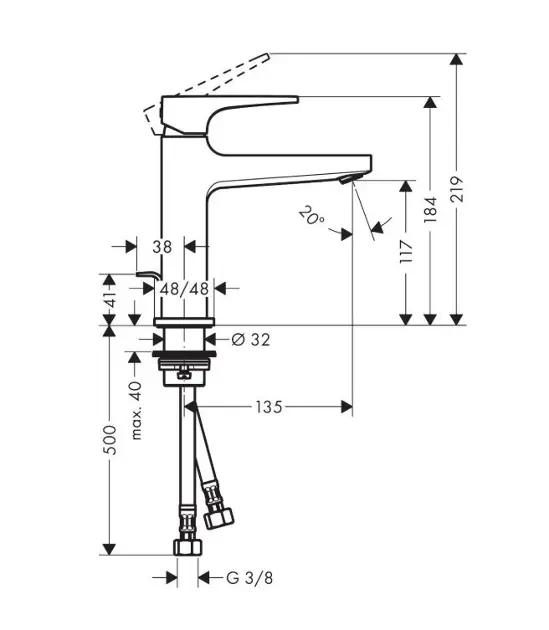 Hansgrohe - Metropol - Mosdó csaptelep - 32506000 – 2. kép