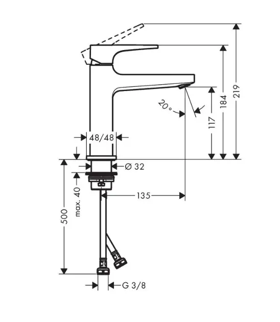 Hansgrohe - Metropol - Mosdó csaptelep - 32508000 – 2. kép