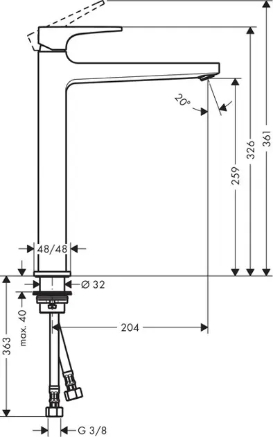 Hansgrohe - Metropol - Mosdó csaptelep - 32512000 – 2. kép