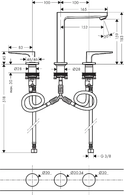 Hansgrohe - Metropol - Mosdó csaptelep - 32515670 – 2. kép