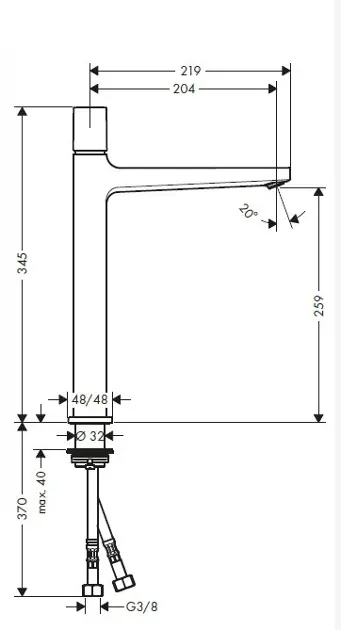 Hansgrohe - Metropol - Mosdó csaptelep - 32572000 – 2. kép