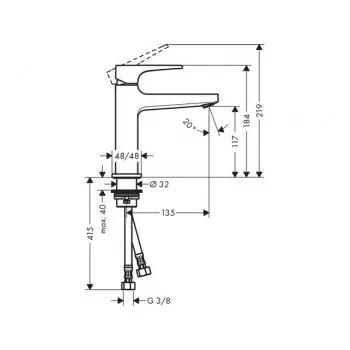 Hansgrohe - Metropol - Mosdó csaptelep - 74507000 – 2. kép