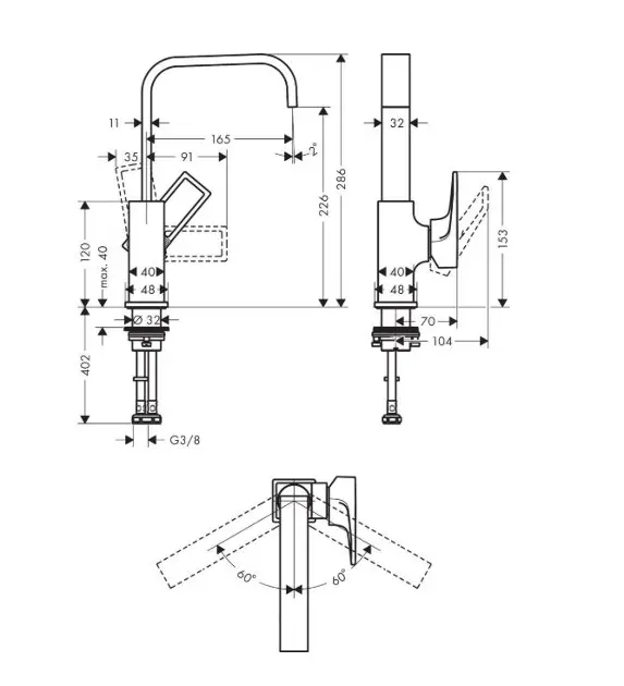 Hansgrohe - Metropol - Mosdó csaptelep - 74511000 – 2. kép