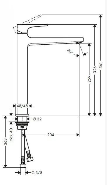 Hansgrohe - Metropol - Mosdó csaptelep - 74512000 – 2. kép