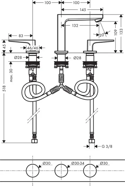 Hansgrohe - Metropol - Mosdó csaptelep - 74514000 – 2. kép