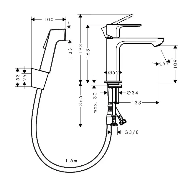 Hansgrohe - Rebris S - Mosdó csaptelep - 72215670 – 2. kép