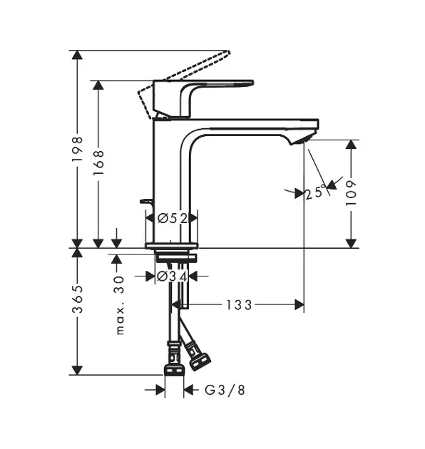 Hansgrohe - Rebris S - Mosdó csaptelep - 72517670 – 2. kép