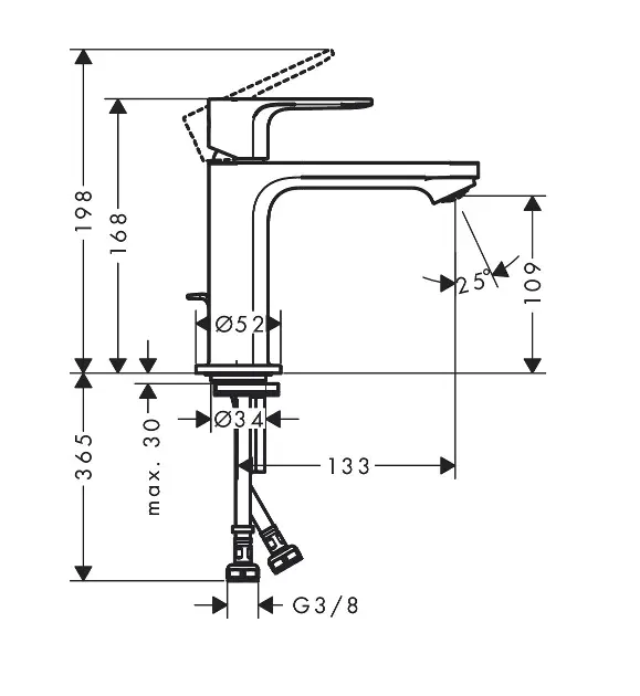 Hansgrohe - Rebris S - Mosdó csaptelep - 72519670 – 2. kép