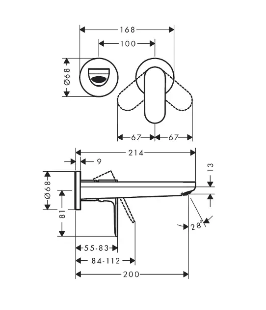 Hansgrohe - Rebris S - Mosdó csaptelep - 72528670 – 2. kép