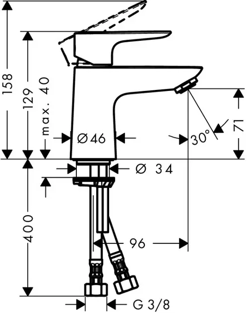 Hansgrohe - Talis E - Mosdó csaptelep - 71702000 – 2. kép
