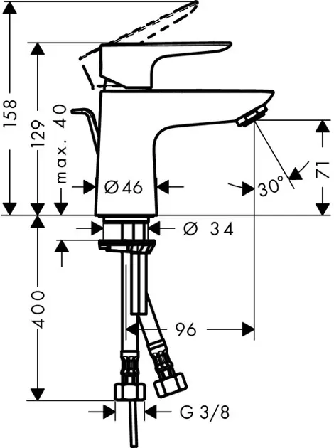 Hansgrohe - Talis E - Mosdó csaptelep - 71705000 – 2. kép