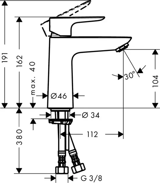 Hansgrohe - Talis E - Mosdó csaptelep - 71711000 – 2. kép