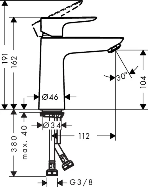 Hansgrohe - Talis E - Mosdó csaptelep - 71712990 – 2. kép