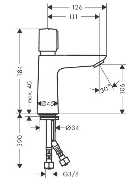 Hansgrohe - Talis E - Mosdó csaptelep - 71718000 – 2. kép
