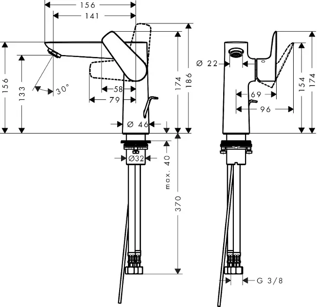 Hansgrohe - Talis E - Mosdó csaptelep - 71754990 – 2. kép