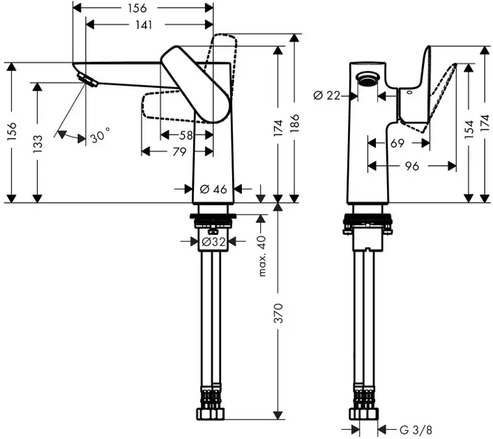 Hansgrohe - Talis E - Mosdó csaptelep - 71755000 – 2. kép