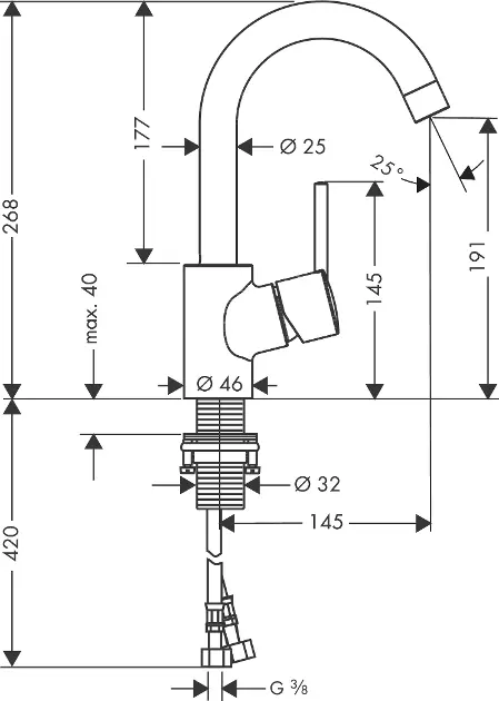 Hansgrohe - Talis S - Mosdó csaptelep - 32070000 – 2. kép
